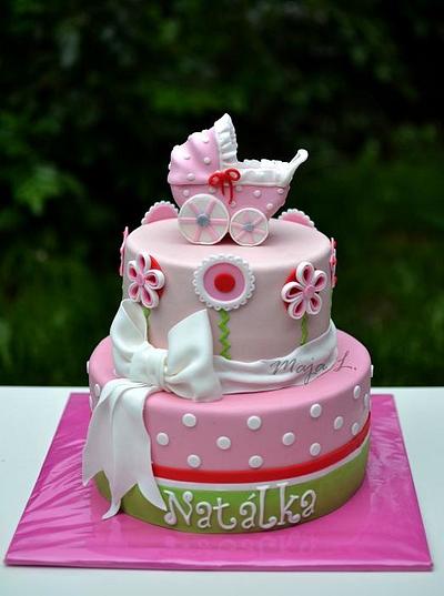 Christening stroller cake - Cake by majalaska