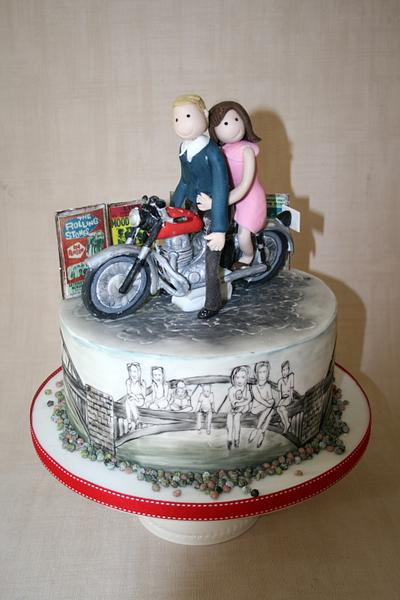 1960's motorbike cake - Cake by Alison Lee