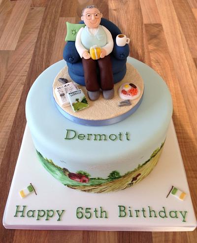 Painted cake with armchair topper - Cake by The Rosebud Cake Company