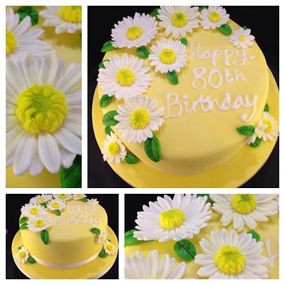 Gerbera daisies birthday cake  - Cake by The Cake Artist Mk 
