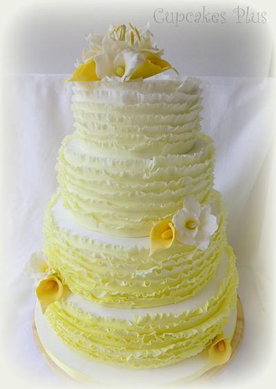 Yellow ombre ruffle cake - Cake by Janice Baybutt