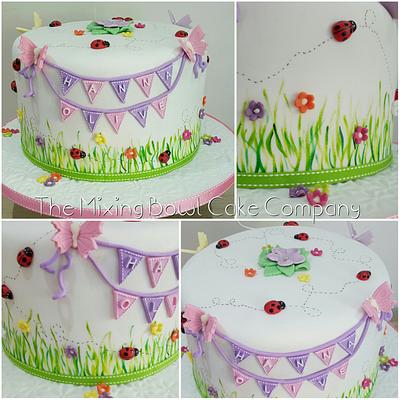 Ladybirds, Butterflies and Flowers - Cake by The Mixing Bowl Cake Company 