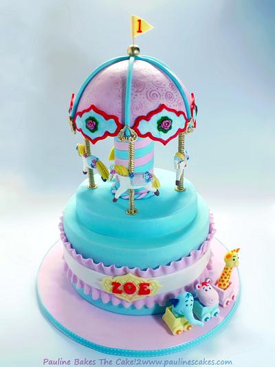 Zoe's Vintage Carousel & Cute Animal Train Ride! - Cake by Pauline Soo (Polly) - Pauline Bakes The Cake!
