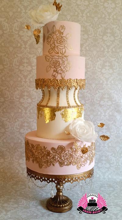 Blush & Bling Wedding Cake - Cake by Cakes ROCK!!!  