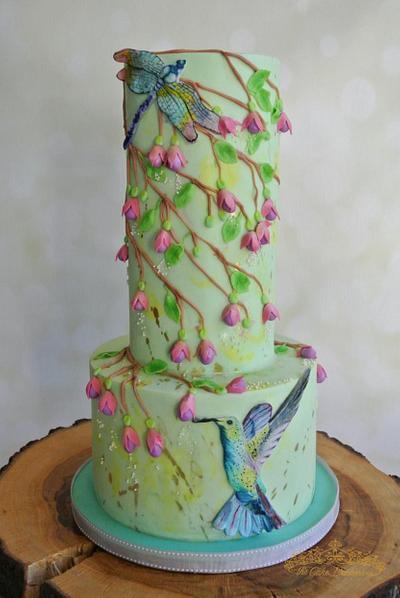 The Hummingbird and the Dragonfly - Cake by Sumaiya Omar - The Cake Duchess 