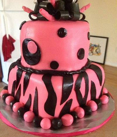 Pink and Black Zebra Cake - Cake by Concierge Confections By Selene