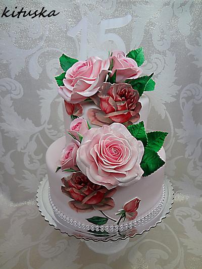 Pink sleepink rose - Cake by Katarína Mravcová