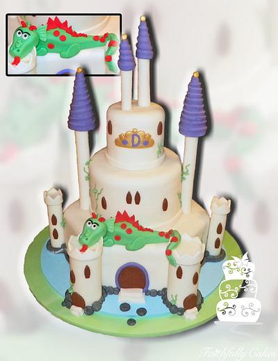 Castle and Dragon birthday - Cake by FaithfullyCakes
