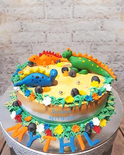 Dinosaur themed cake in Tiranga Theme - Cake by OCCAZIVE CAKES N DESSERTS