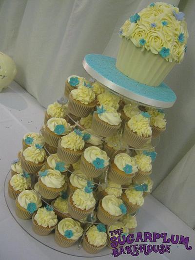 Teal & Ivory Wedding Cupakes - Cake by Sam Harrison