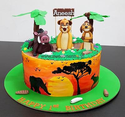 Simba Jungle cake - Cake by Sweet Mantra Homemade Customized Cakes Pune