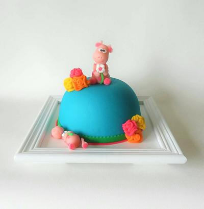 Sweet Cake with little pink Dino - Cake by taartenlab1975