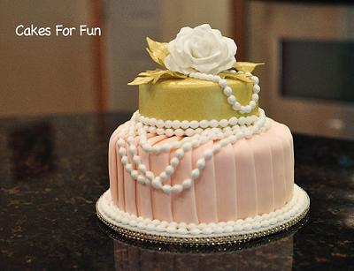 Pleats and pearls - Cake by Cakes For Fun