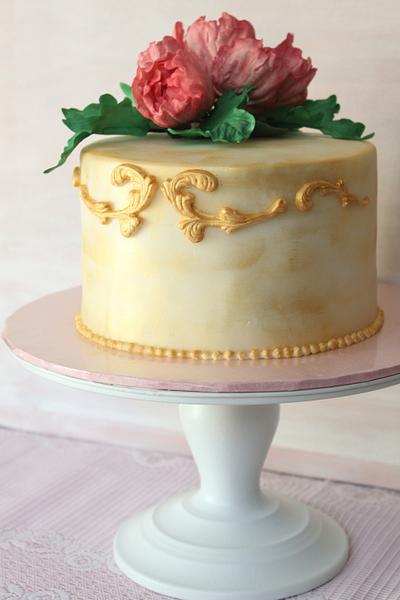 Simple vintage peony - Cake by Tara @ Cakes of Eden