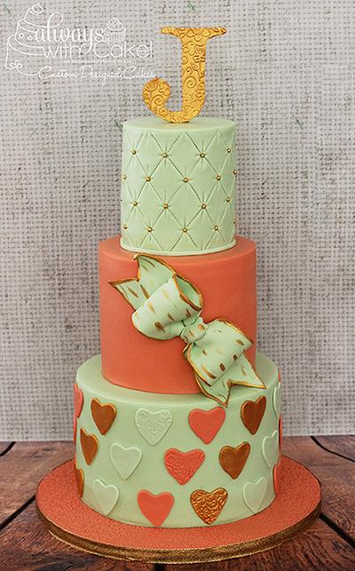 Mint & Coral Birthday Cake - Cake by AlwaysWithCake