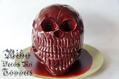 Human Skull Cake  - Cake by BiboDecosArtToppers 