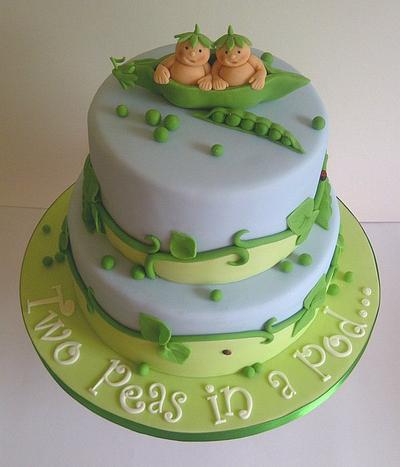 Twin Baby Shower Cake - Cake by CakeyCake