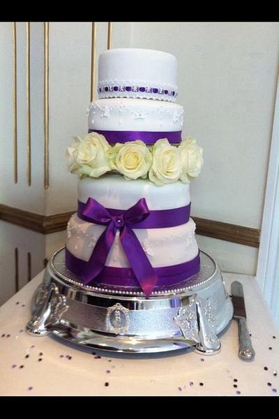 My first tiered wedding cake - Cake by Sarah Al-Masrey