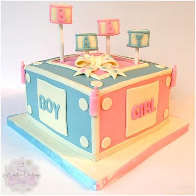 Gender Reveal  - Cake by Sabrina - White's Custom Cakes 