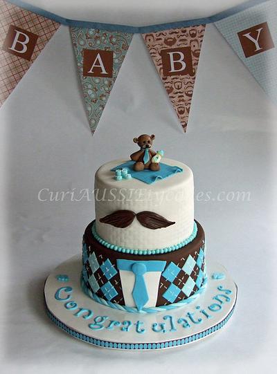 Mustache theme baby shower cake - Cake by CuriAUSSIEty  Cakes