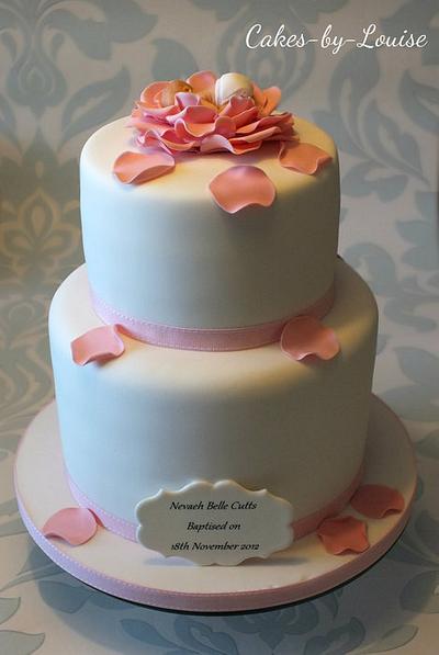 Baby in Rose  - Cake by Louise Jackson Cake Design