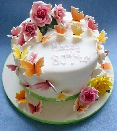 Butterflies and Flowers - Cake by Amazing Grace Cakes