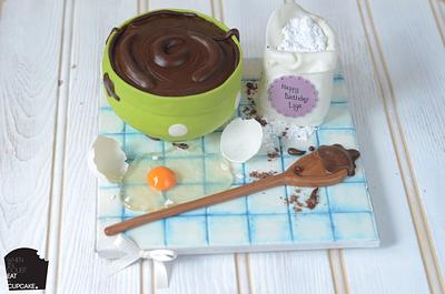 Chocolate cake batter bowl cake!  - Cake by Sahar Latheef