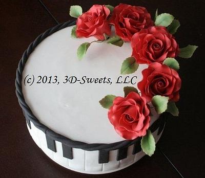 Piano & Roses - Cake by 3DSweets