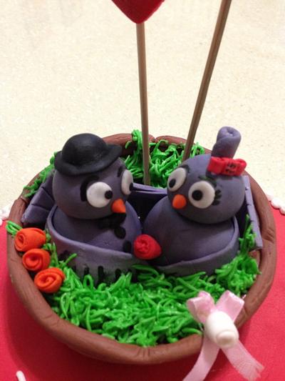 Love birds couple topper - Cake by shruti