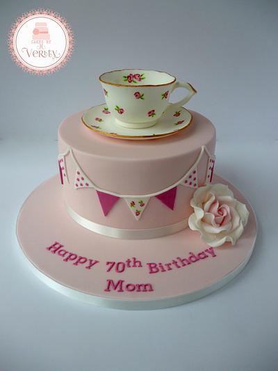 Pretty Cup and Saucer - Cake by Cakes by Verity