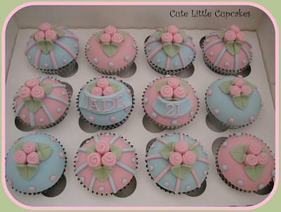21st Birthday Vintage Rose Cupcakes - Cake by Heidi Stone