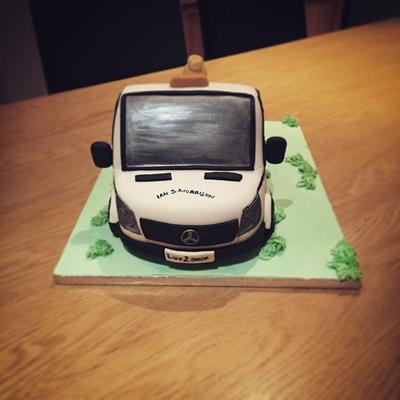Mercedes flat bed truck cake - Cake by Amy Archibald
