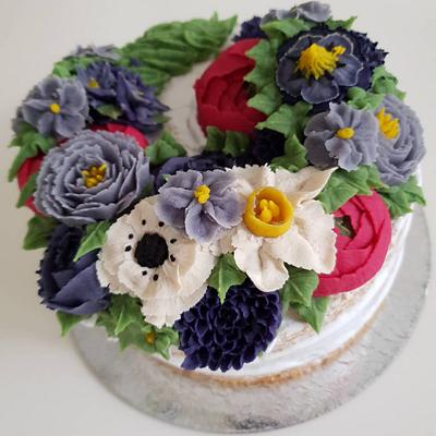 Beanpaste flowers cake  - Cake by Ebru eskalan 