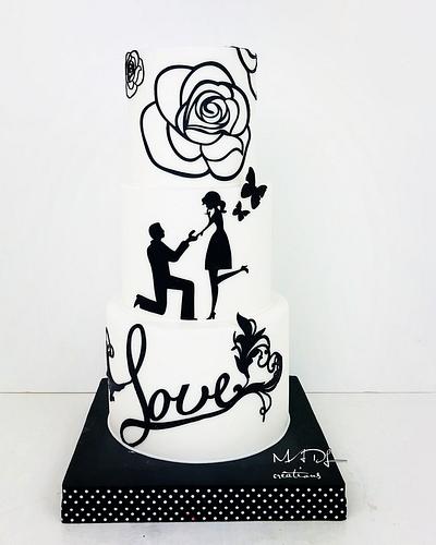 Wedding cake black&white  - Cake by Cindy Sauvage 