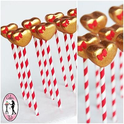 gold heart chocolate box cake pops - Cake by Tali