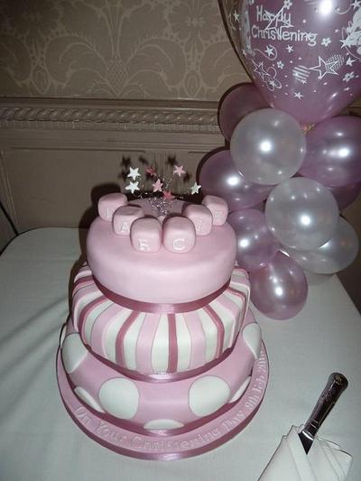 3 tier christening cake - Cake by countrybumpkincakes