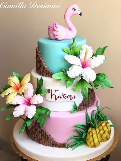 Flamingo cake  - Cake by  La Camilla 