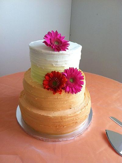 Ombre Tangerine Wedding Cake - Cake by Libby Ryan 