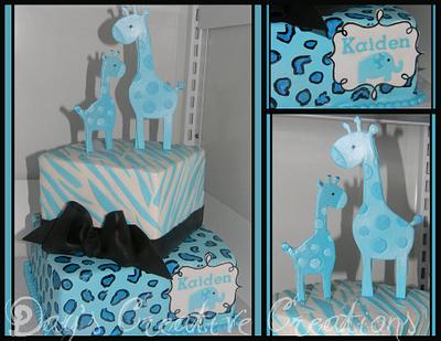 Safari Blue Baby Boy  - Cake by Day