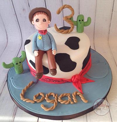 Yee Ha! Cute Cowboy - Cake by Kelly Hallett