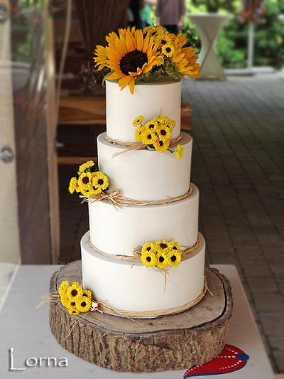 Sunflower Wedding Cake - Cake by Lorna