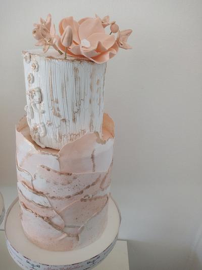 Texturas, crackelado y efecto marmol. - Cake by Berenise 