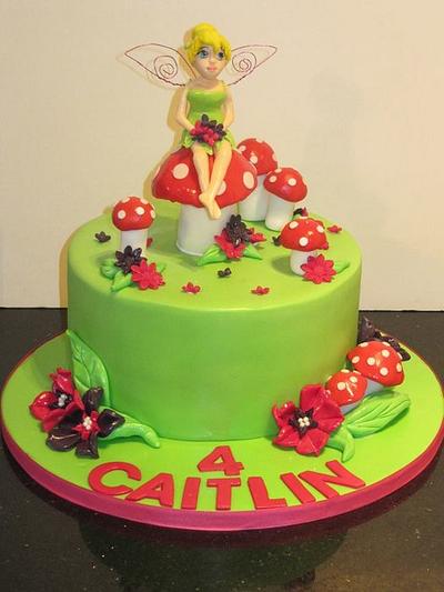 Tinkerbell and toadstools  - Cake by d and k creative cakes