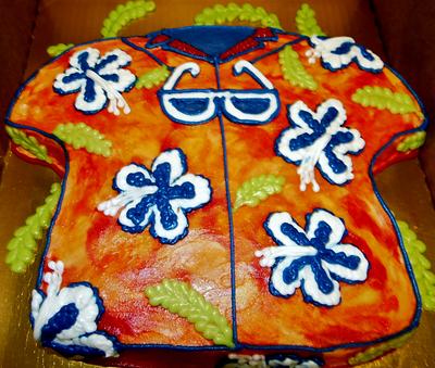 Tropical Hawaiian shirt cake 100% buttercream - Cake by Nancys Fancys Cakes & Catering (Nancy Goolsby)