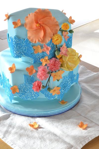 Colorful wedding cake - Cake by AgentSucreeKroxy