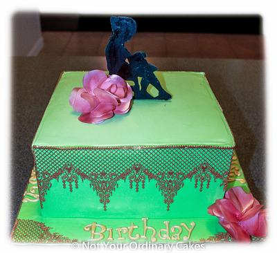 wafer flower silhouette girl - Cake by Not Your Ordinary Cakes