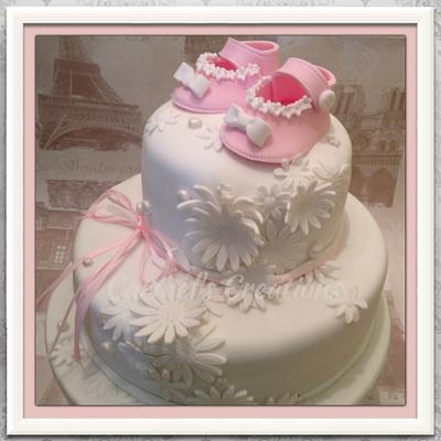 Baby Bootees - Cake by Carmel Millar