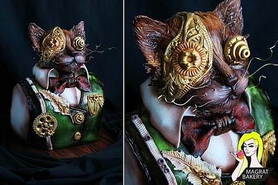 Steampunk Cat  - Cake by Maria Magrat