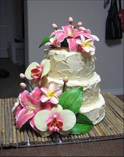 Tropical Flowers Cake - Cake by Tami Chitwood