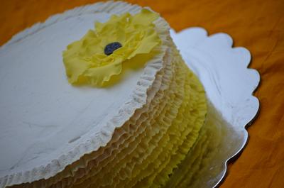 Rustic ombre yellow ruffles - Cake by Divya iyer